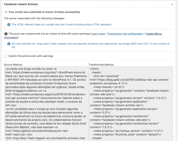 Problemas de marcação em um post WordPress