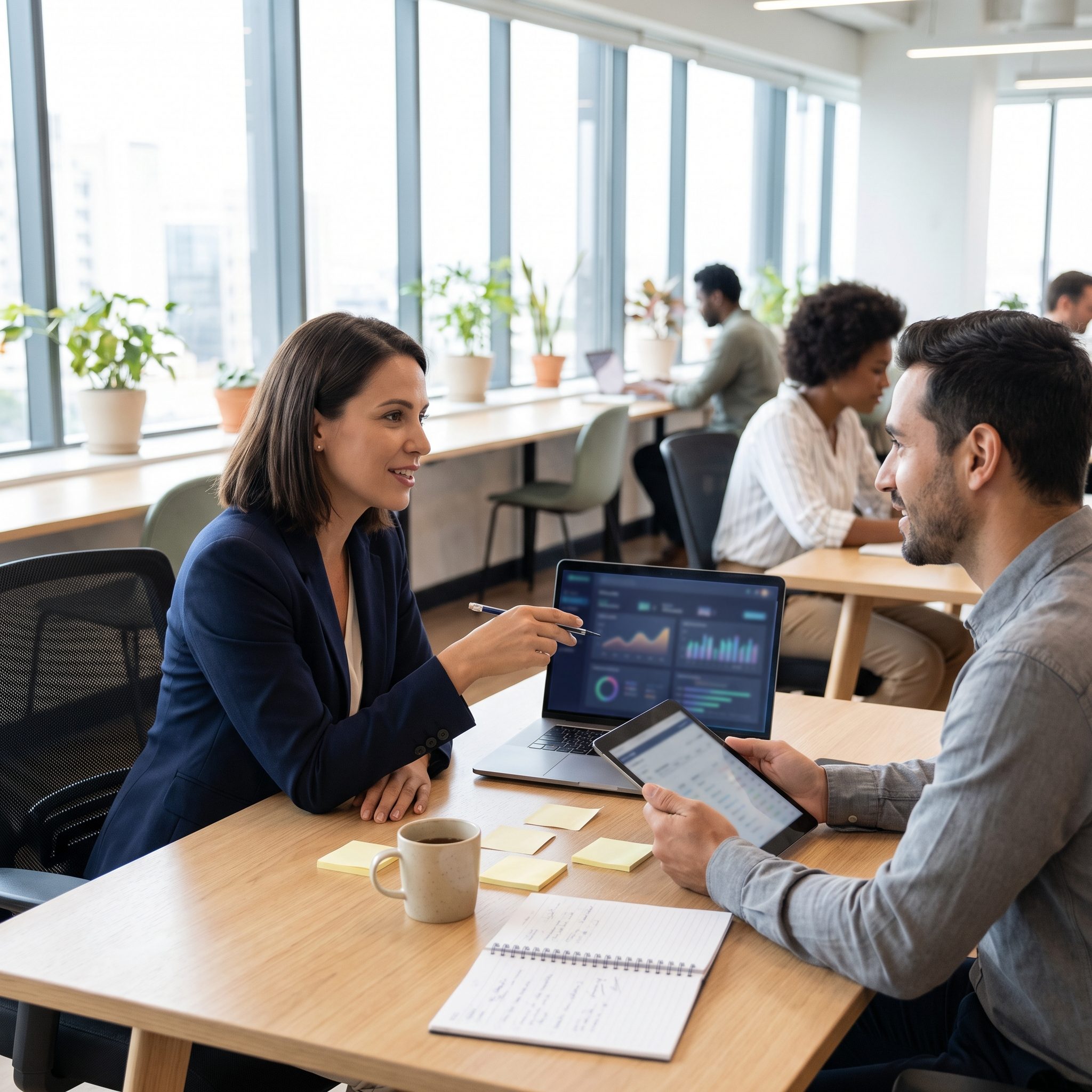 Acessibilidade não é mais opcional: como a IA democratizou a inclusão digital 2 Pessoa usando computador com tecnologia assistiva, incluindo teclado adaptado e software de leitura de tela, em ambiente de escritório moderno
