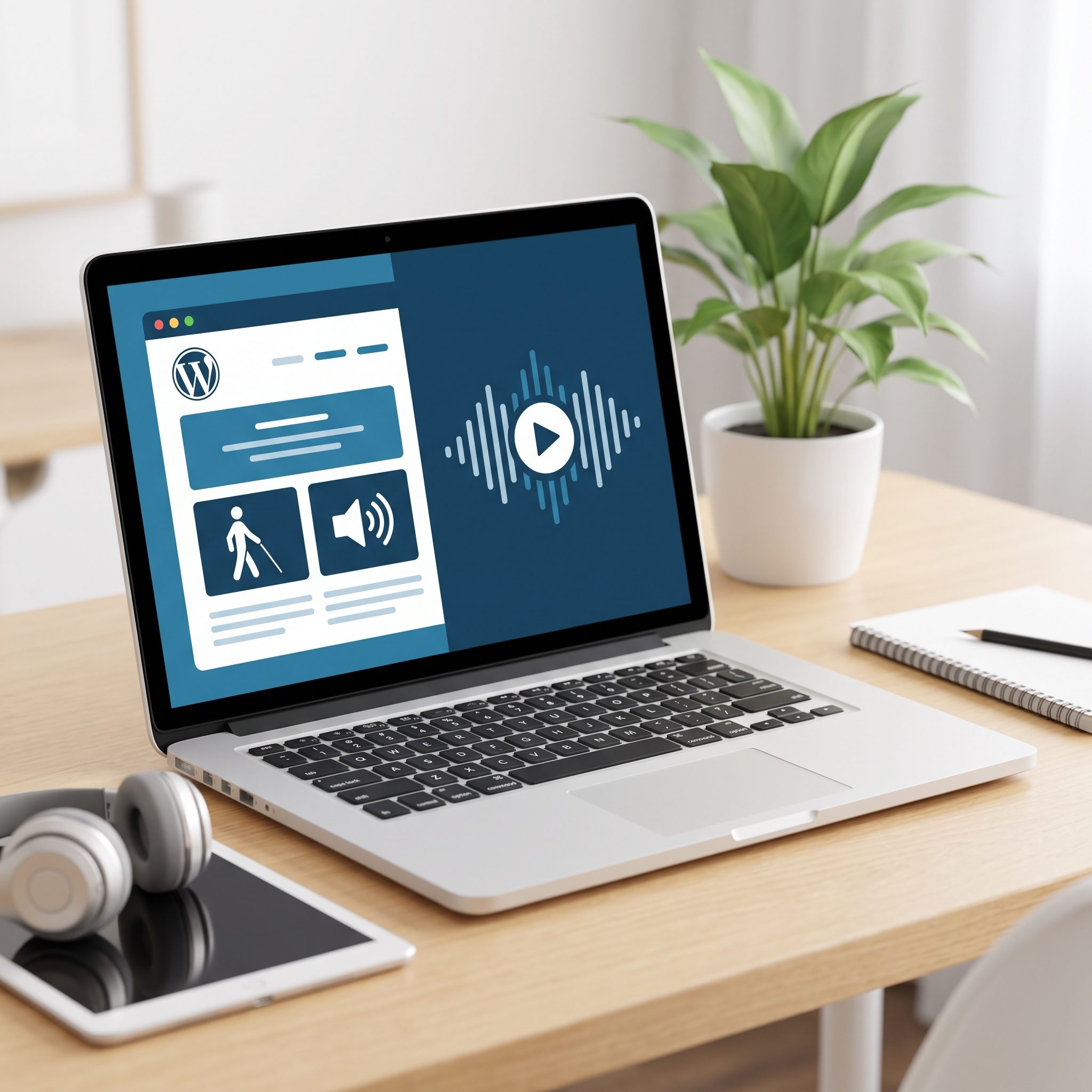Tela de computador exibindo código HTML semântico e uma ferramenta de teste de acessibilidade
